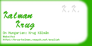 kalman krug business card